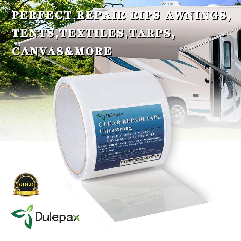 Dulepax Fabric Repair Tape - Ultrastrong 16.4FT x 2.95"ulated for Boat Covers, Tents, Awnings, RV Covers, Tarps, Canvas, and Sails - Image 3